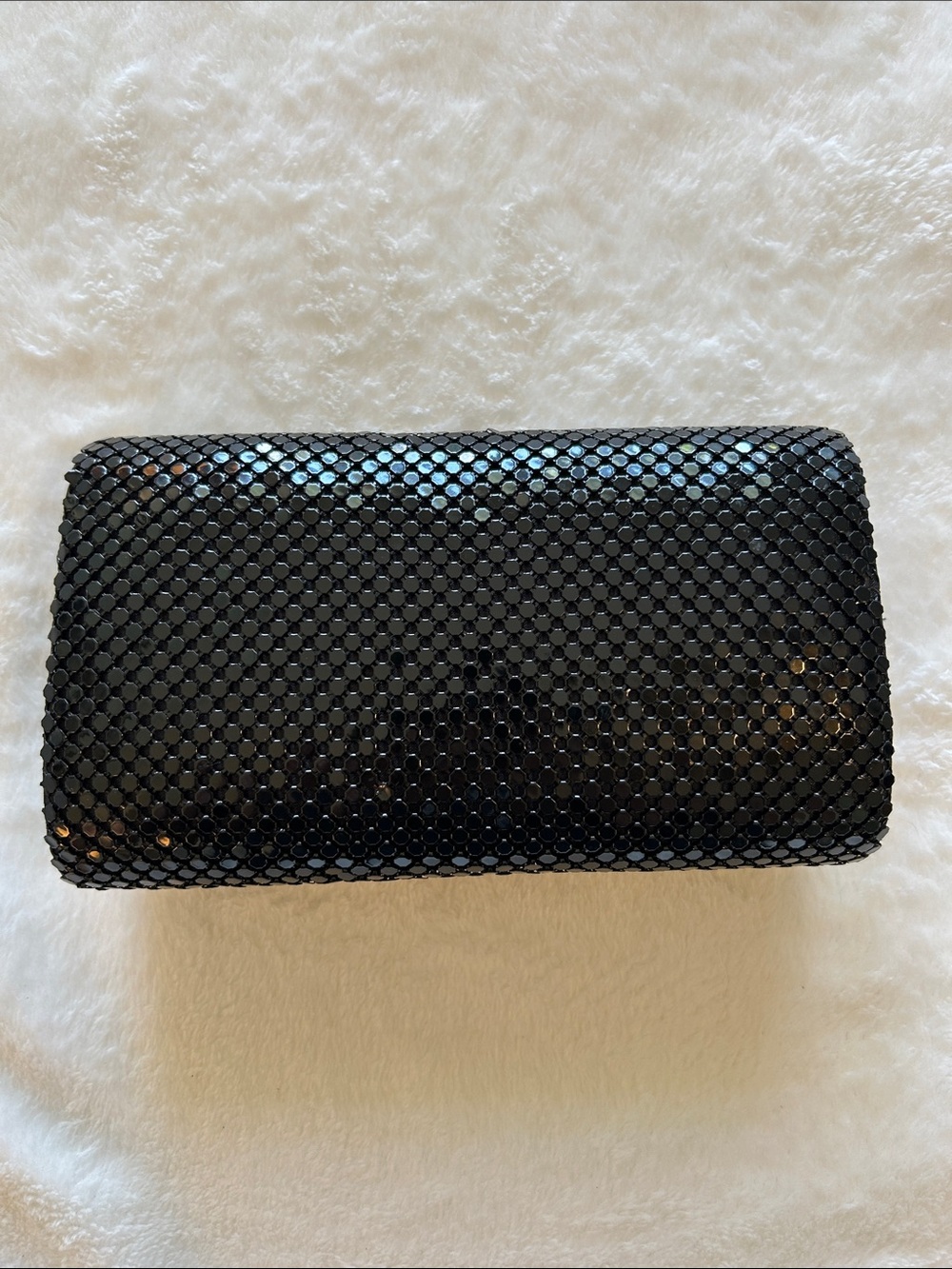 Womens Purse-JESSICA
MCCLINTOCK-black 'Metal Mesh Clutch' w/ shoulder strap - Picture 5 of 8